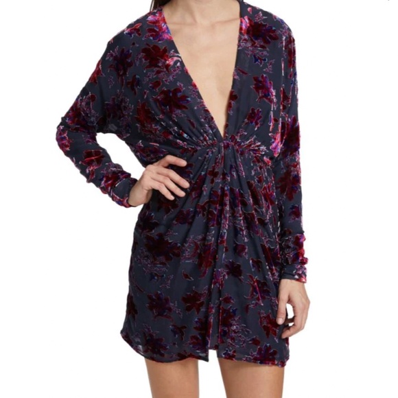 NWT Rag & Bone Velvet Floral Mini Dress - Picture 1 of 6